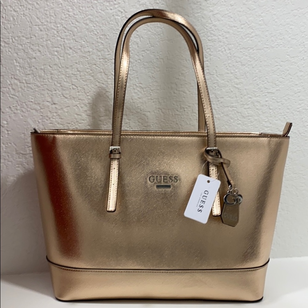 Guess rose gold tote bag